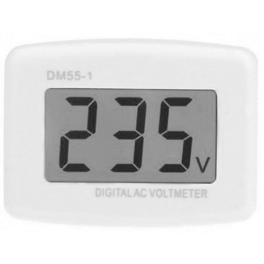 Voltmeter Digital AC EU Plug 110-300V / Alat Pengukur Listrik - White