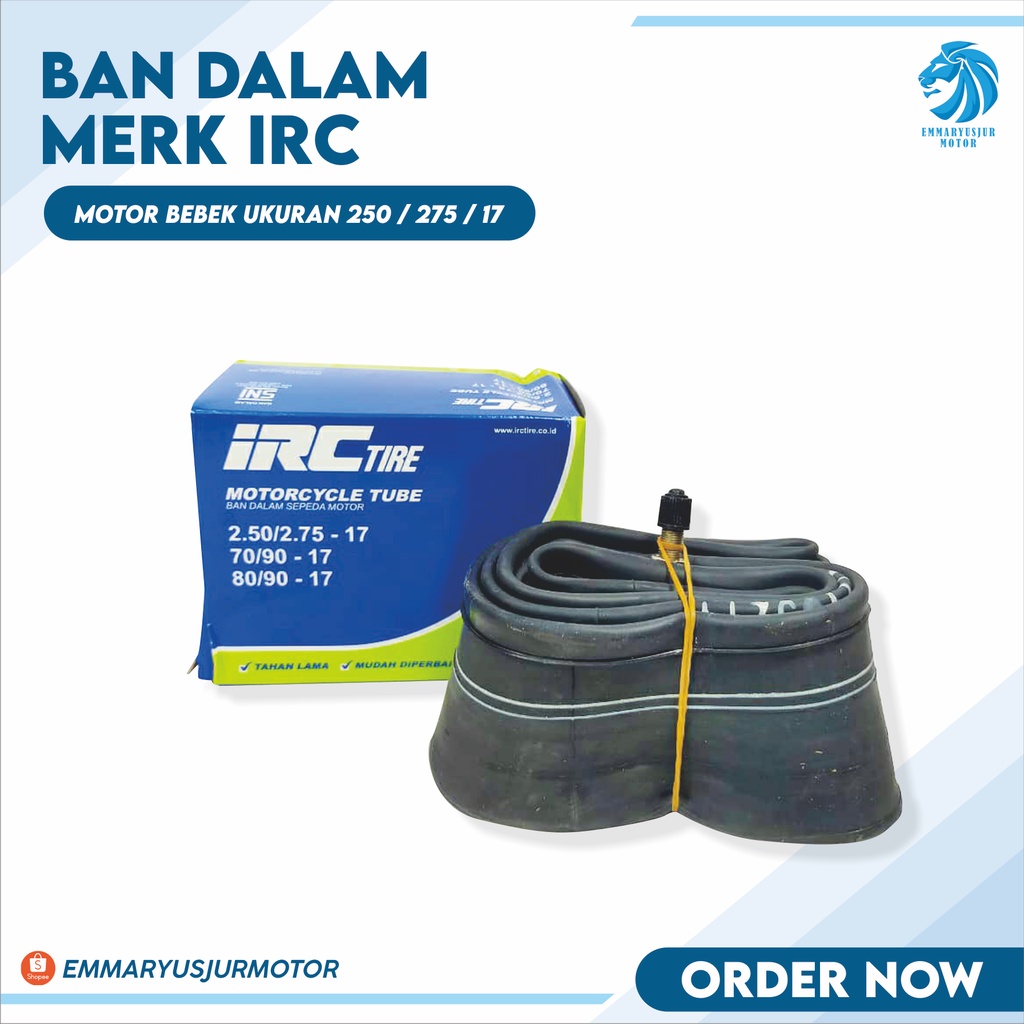 BAN DALAM IRC 250/275 RING 17 BAN DALAM MOTOR BEBEK