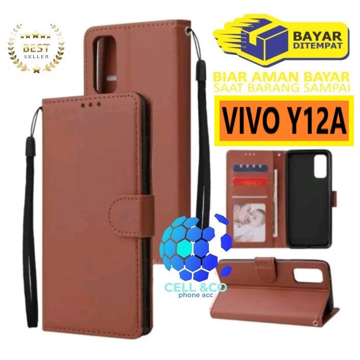 Flip cover VIVO Y12A Flip case buka tutup kesing hp casing flip case leather wallet