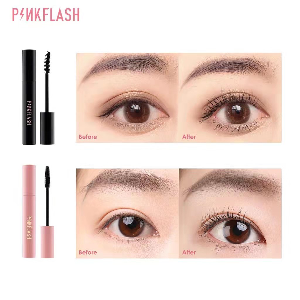 [ORI BPOM] PINKFLASH Maskara Fiber Tahan Air Untuk Memanjangkan Dan Menambah Volume Bulu Mata | PINKFLASH Oilproof Waterproof Curl Mascara | Long | Volume | Maskara Day &amp; Night | Pink Flash PF-E08