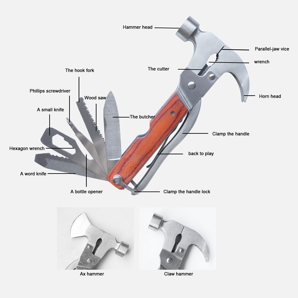 EDC 18 in 1 PALU TANG kapak gergaji TAC TOOL Multifungsi Axe Hammer
