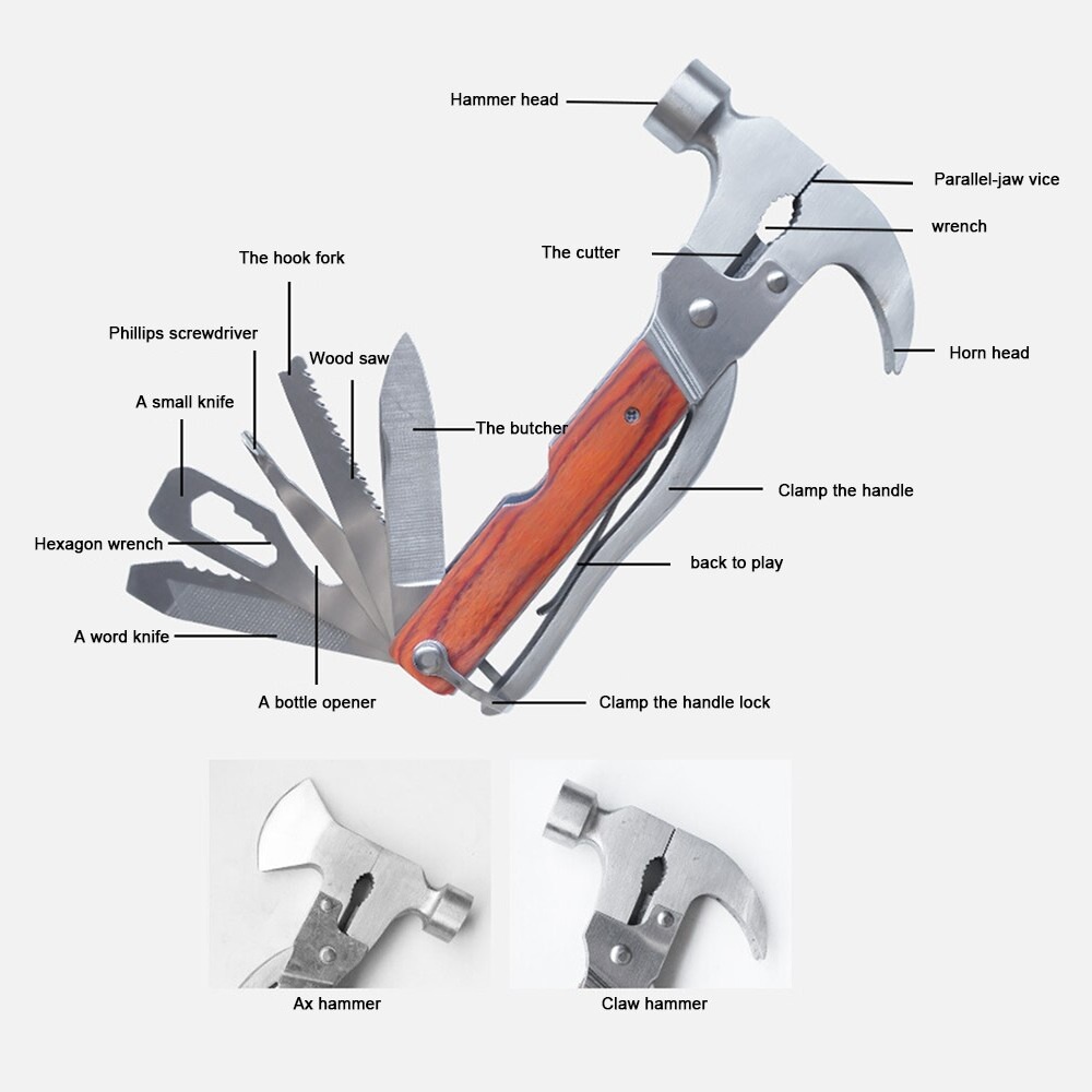 PALU TANG kapak gergaji TAC TOOL Multifungsi EDC 18 in 1