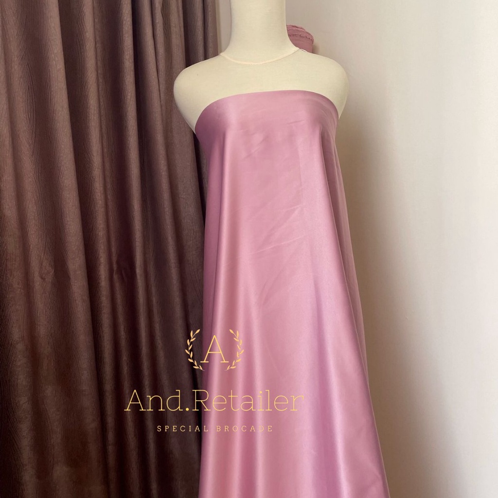 Satin Bridal Duchess Original Warna Rose Gold Saten Heavy Bahan Gaun Pengantin