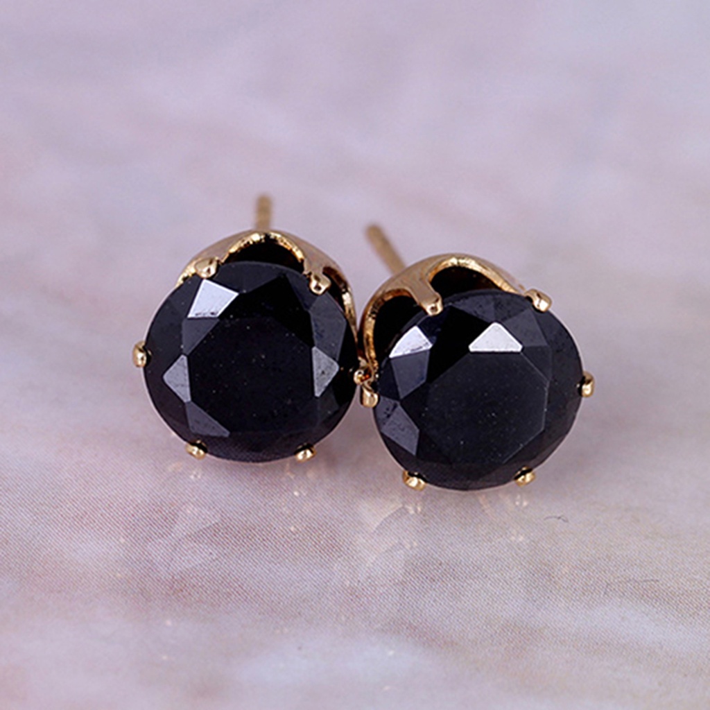 Anting Stud Cubic Zirconia Bentuk Bulat Gaya Elegan Untuk Kencan