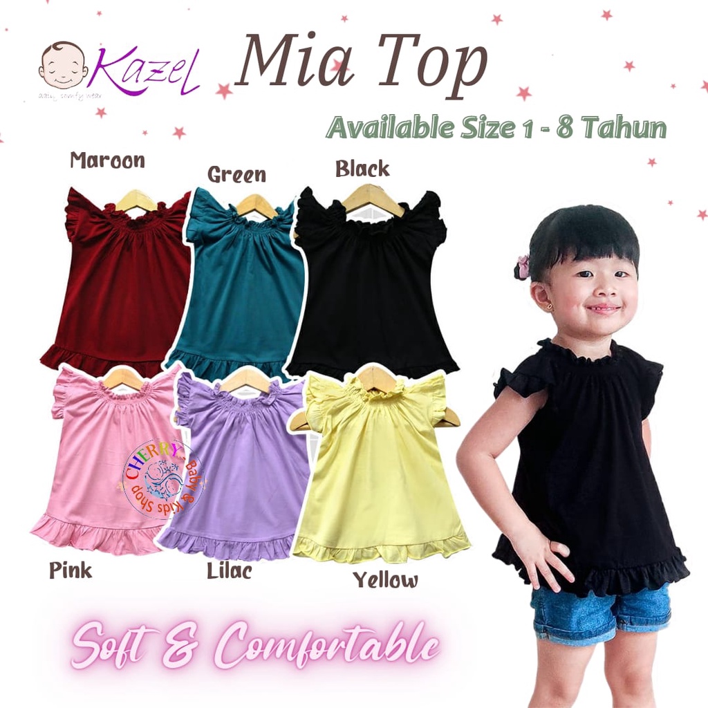 Kazel x Zebe Mia Top 1- 9 Tahun Blouse Atasan Fashion Anak Perempuan Lucu Adem Katun CBKS