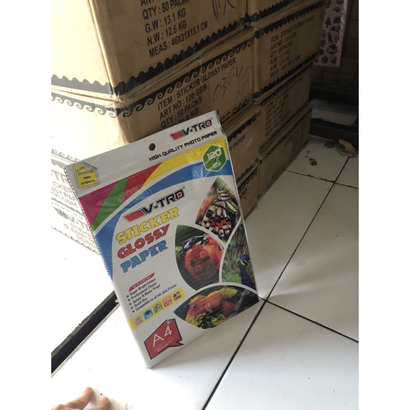 

HJK glossy sticker paper a4 120 gsm isi 20 vtro