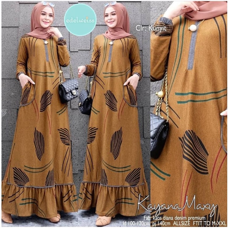 Kanay Maxy 10 - Gamis Denim Diana Busui LD105 / kayana maxy / R.18 - 222-6229