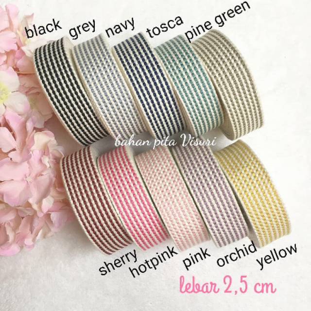 Pita Korea Serat kotak 2,5 cm per 1 yard (90 cm )