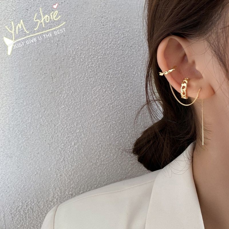 (CUCI GUDANG) Anting klip Anting Clip Korea Style Anting Clip panjang Anting Unik Sepasang