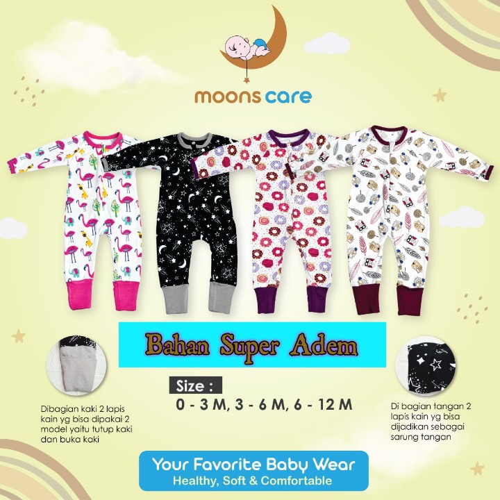 SML Moons Slepsuit Premium Motif Dita baby ,jumper bayi,Baju bayi