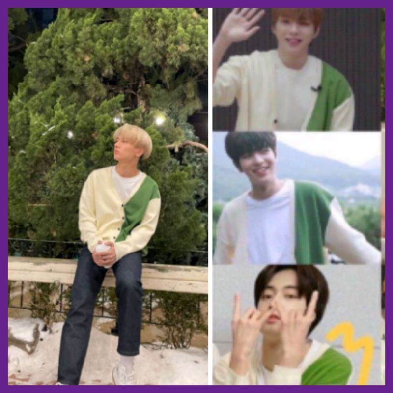 CARDIGAN JAY ENHYPEN HARUTO SEUNGKWAN ATEEZ PREMIUM HIJAU PUTIH