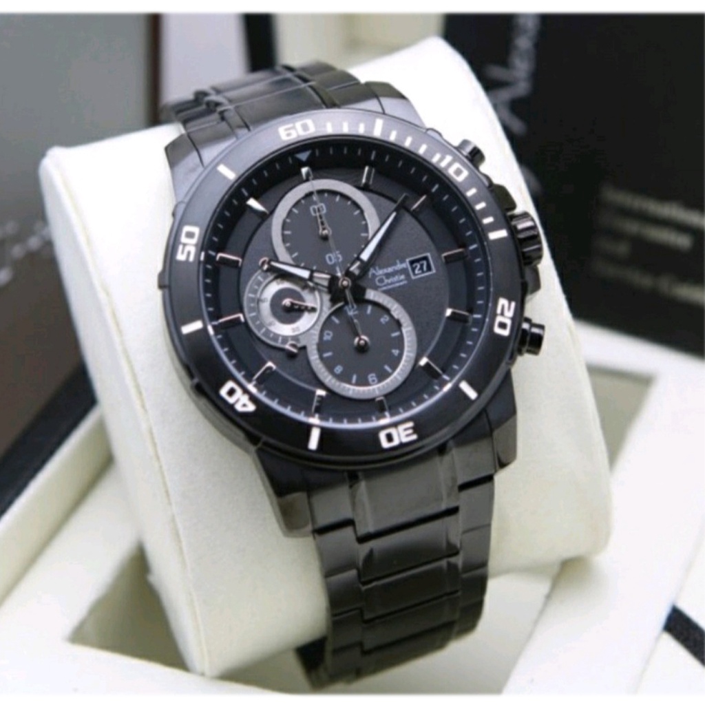 Alexandre Christie Ac 6473 Black Original, Jam Tangan Pria