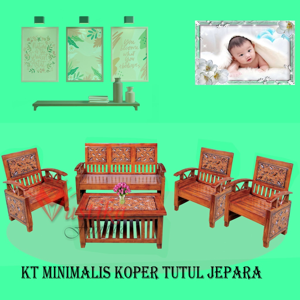 Kursi Tamu Kayu Jati Jepara-Minimalis Koper Tutul