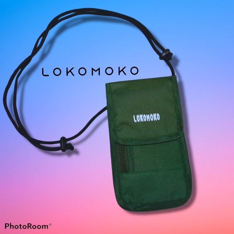 Tas Leher Gantung Hanging Wallet Hp Dompet Kartu dan Uang Lokomoko