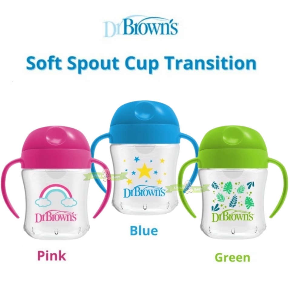 DR BROWN SOFT SPOUT TRANSITION CUP ASSORTED 180ML