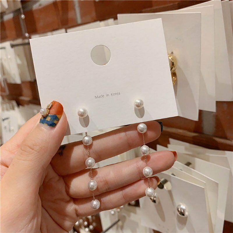 COD Anting wanita bandul mutiara korea rantai juntai mewah / anting pesta / korean acc earrings