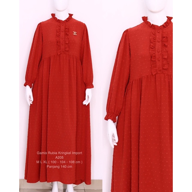 Gamis Krinkle Rubiah Uragiri Import / Gamis Rubiah Krinkle Import / Gamis Kekinian / Gamis Casual Ca