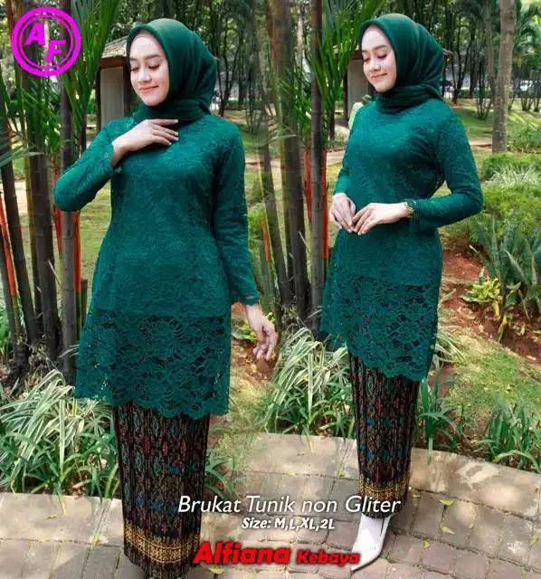 Setelan Kebaya Tunik Brokat / Kebaya Brokat Tunik Kurung / Set Kebaya Modern