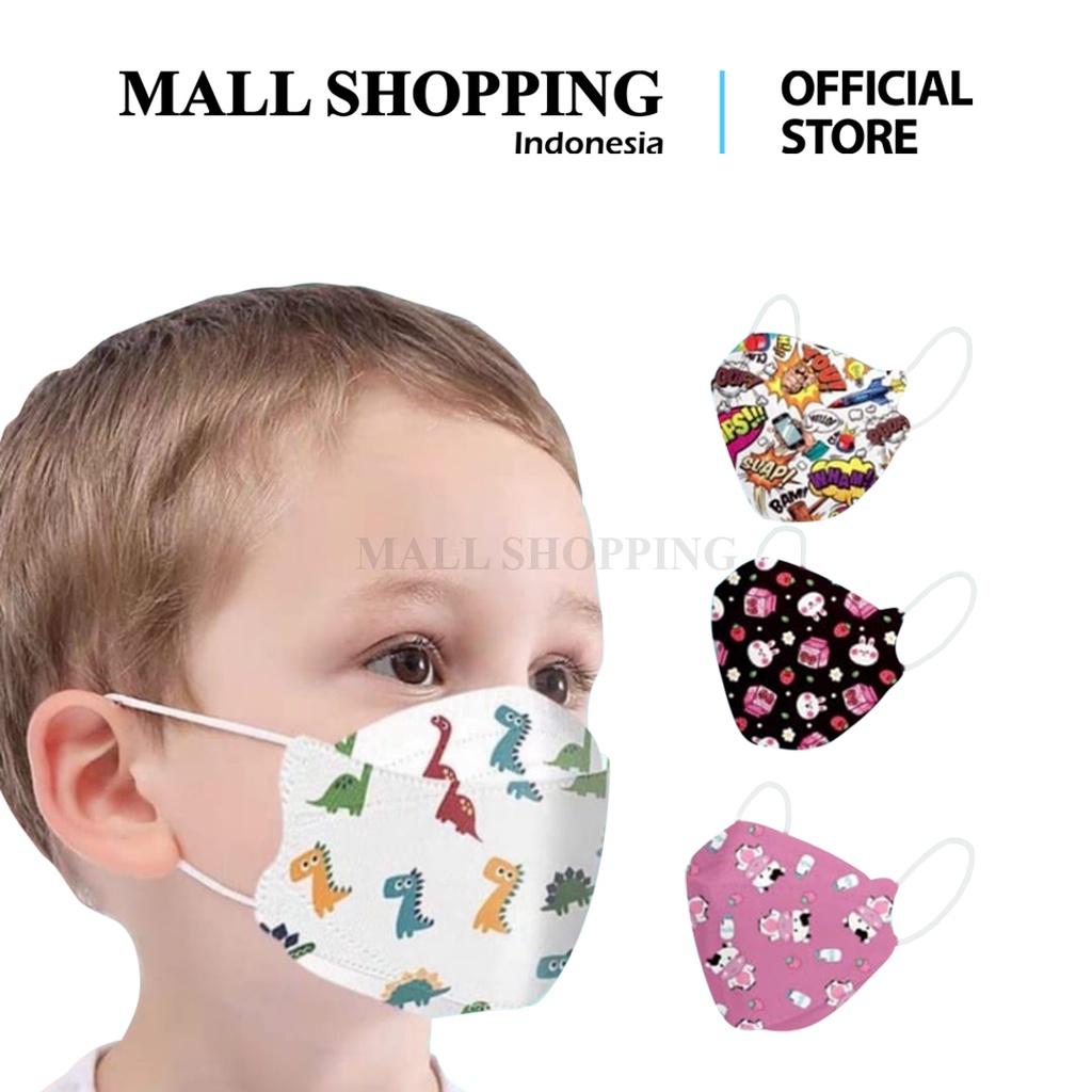 Masker Anak Karakter Masker KF94 Earloop 4Ply Isi 10PCS MALL SHOPPING