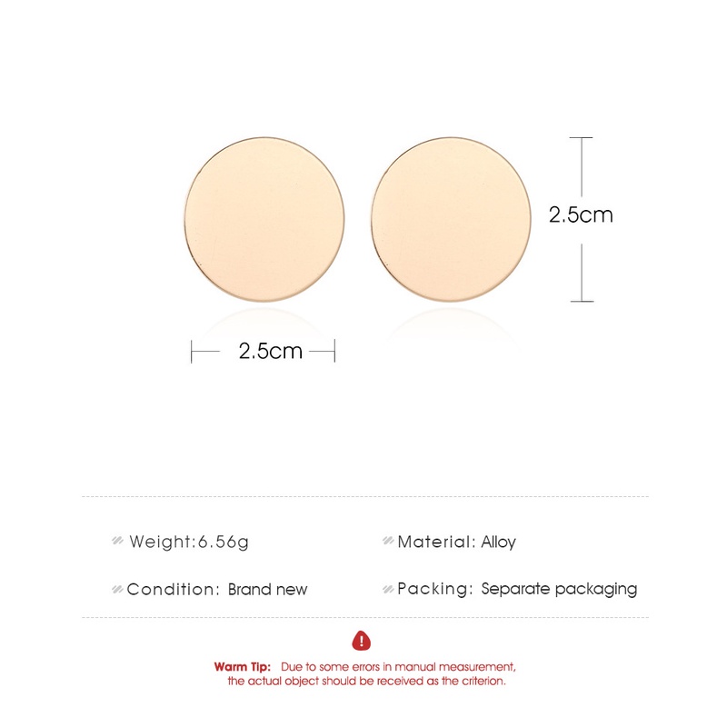 Gaya Eropa dan Amerika Niche Geometris Anting-Anting Cermin Disc Anting-Anting Liar Bulat Wanita Anting-Anting Logam Sederhana In Angin Anting-Anting Perhiasan