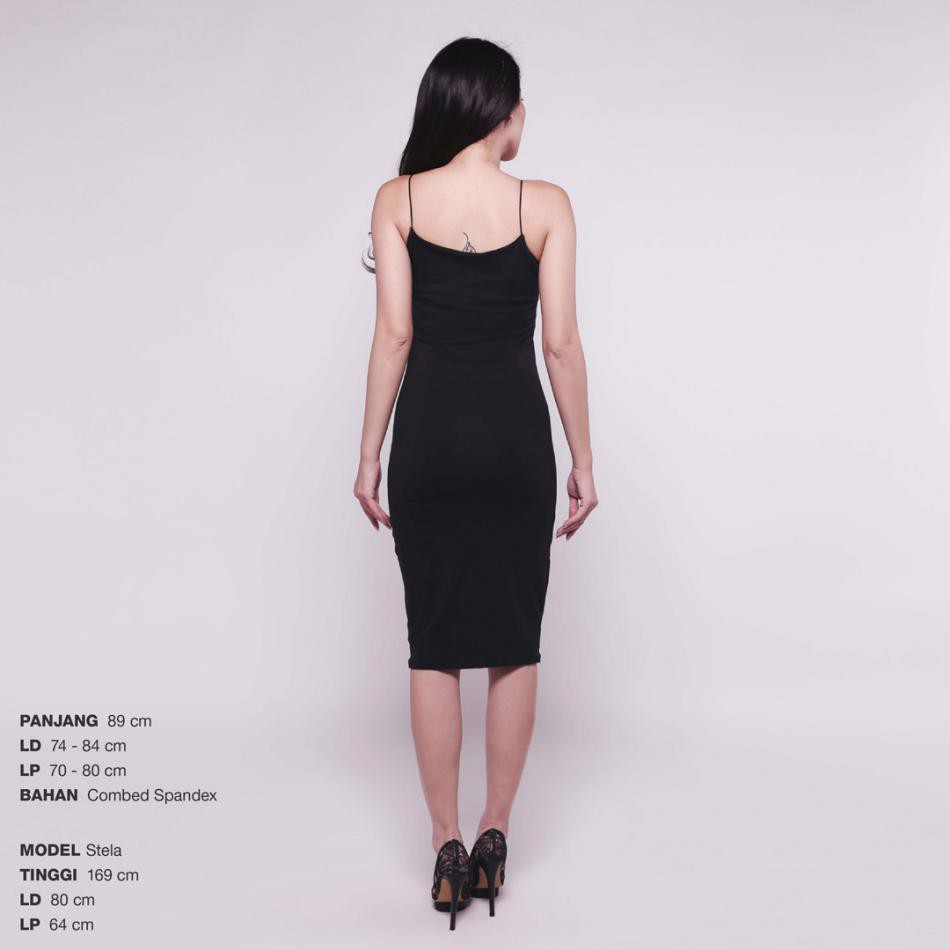 JANE COLLECTION || Long Dress Bodycon Hitam Inner Katun Spandex Ukuran Bigsize Jumbo M L XL XXL Pencil Span Basic Strap Sleeveless - Jenner Dress Putih