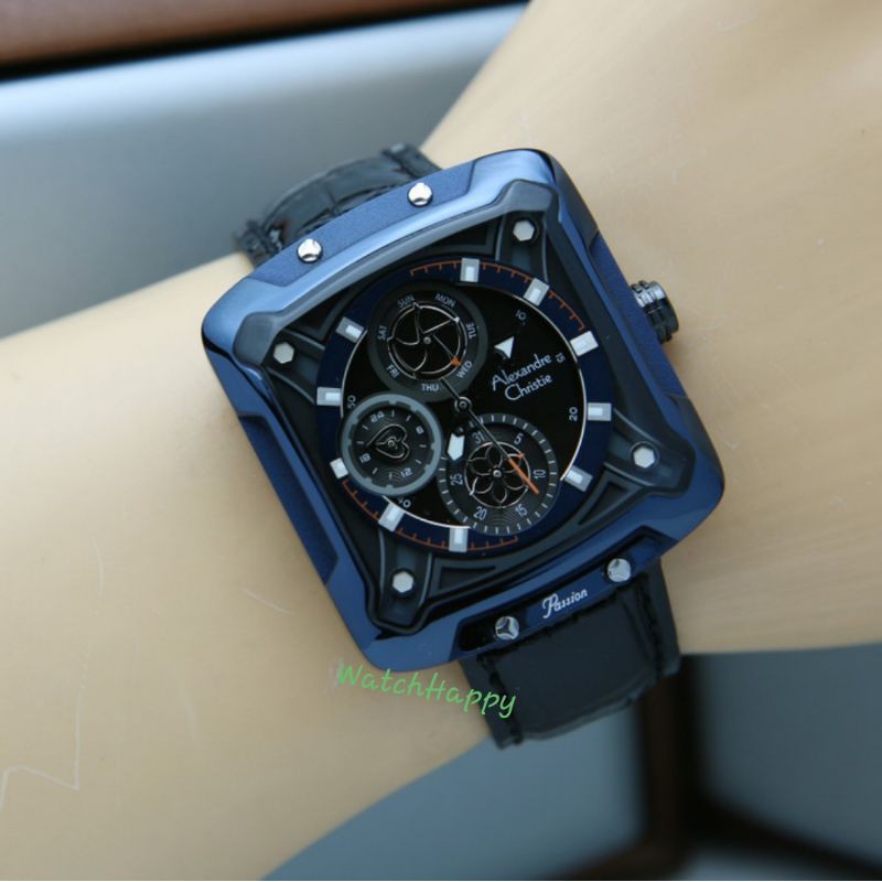 Alexandre Christie AC 3030 BF AC3030 BF 3030BF 3030 BF Ladies Blue Black Leather 100%Original Resmi
