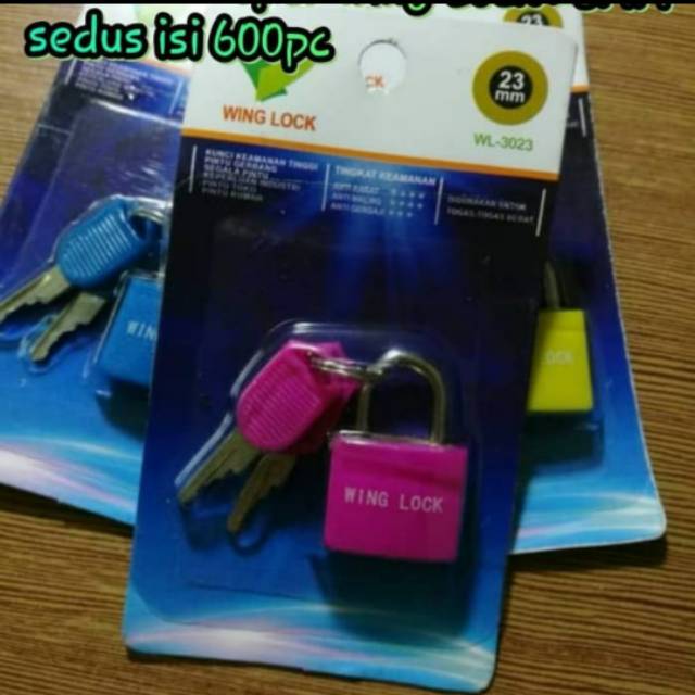 gembok koper wing lock 23mm kecil mini scurity lock wl - 3023