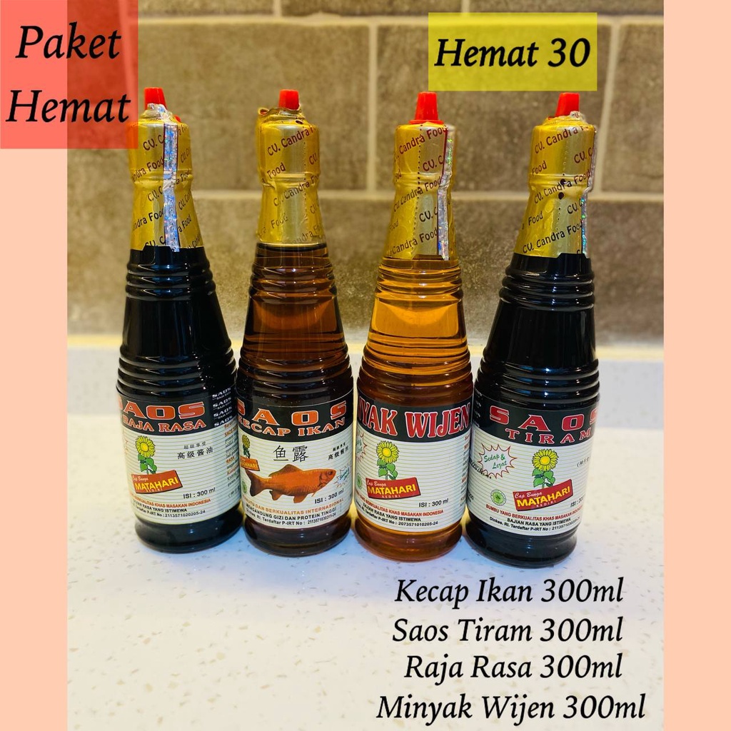 

PAKET HEMAT 30 | Cap Bunga Matahari | HALAL (4 BOTOL)