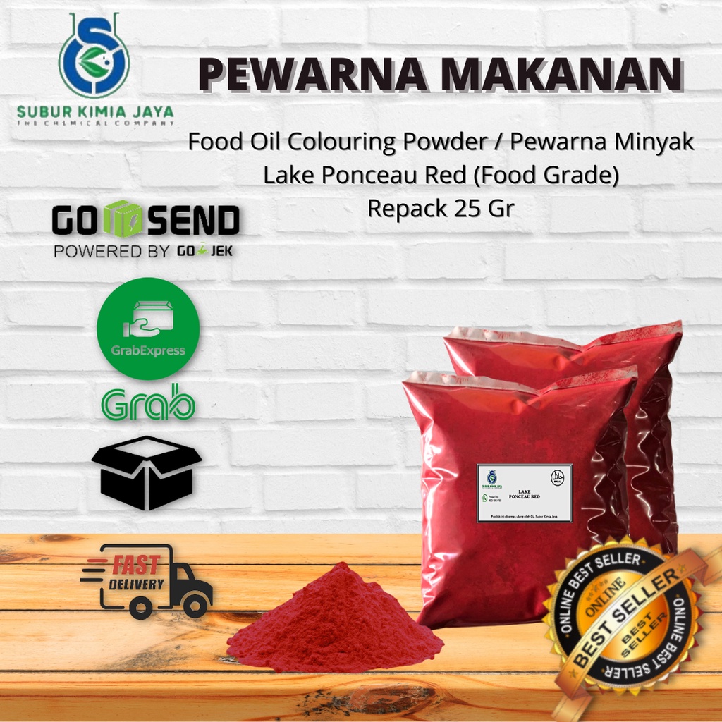 

Pewarna Bubuk Oil / Minyak Ponceau Red 25 gr