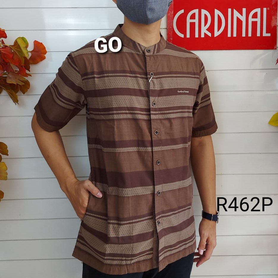 BB M CARDINAL KEMEJA KOKO Taqwa Baju Muslim Salur Pakaian Pria Original Lengan Pendek Kekinian