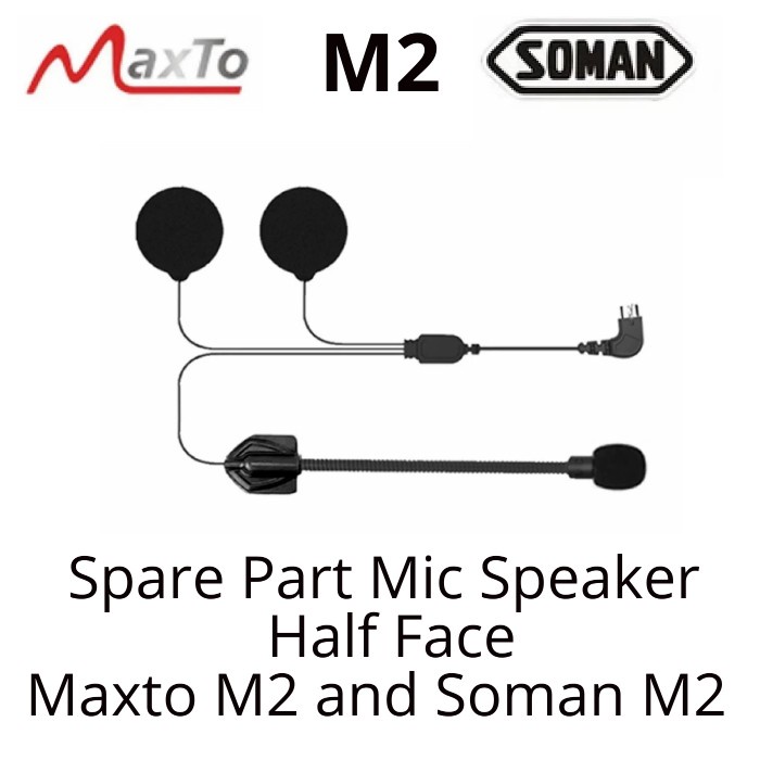 HELM-AKSESORIS- MAXTO M2 BLUETOOTH INTERCOM HELM SOMAN M2 MIC SPEAKER HALF FACE PART -AKSESORIS-