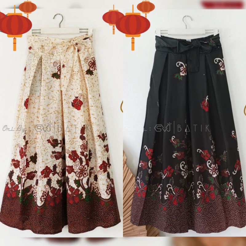 ROK BATIK PAYUNG PANJANG KEMBANG SEPATU HITAM PUTIH