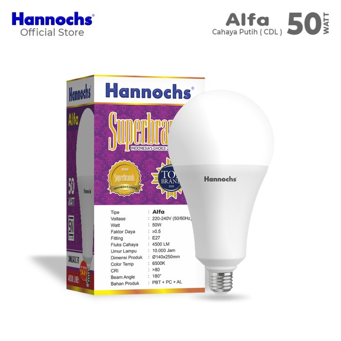 Hannochs - Lampu LED Alfa - 50 watt - cahaya Putih