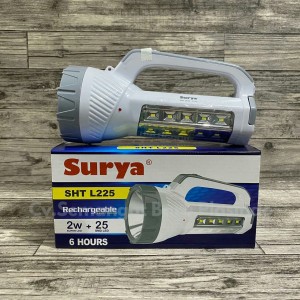 Surya Lampu Emergency + SENTER TERANG SHT L225 Super LED 2w + Light LED 25 SMD Rechargeable