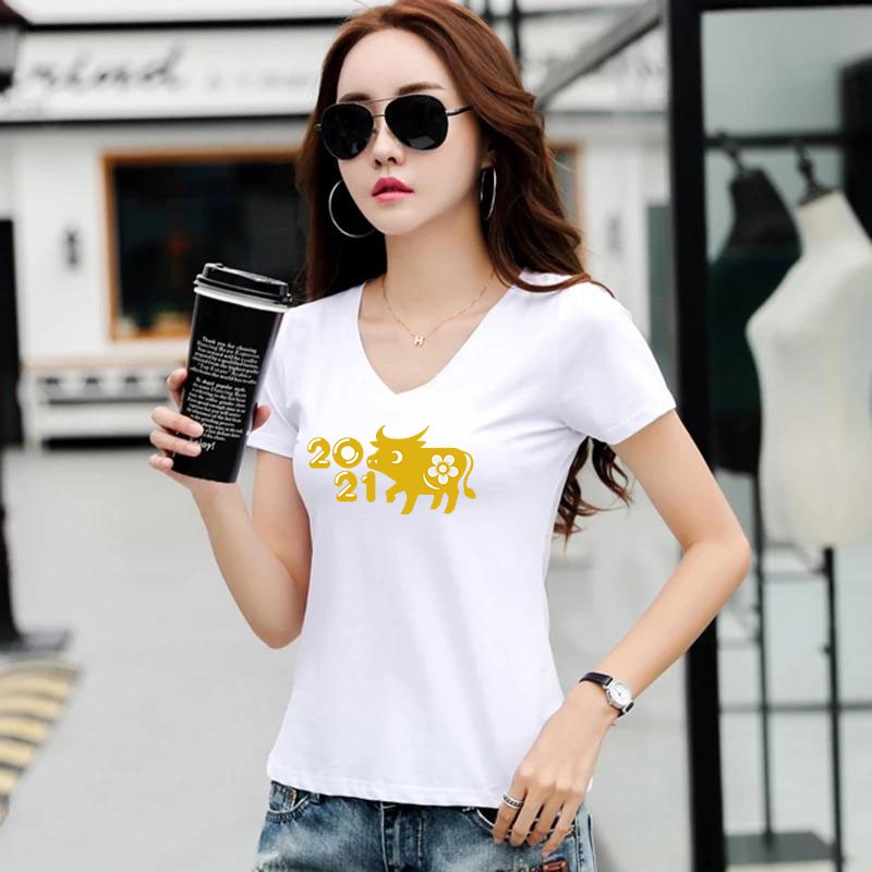 YOURSTYLE1119 - KAOS IMLEK/ KAOS WANITA VNECK GOLD COW/ KAOS TERLARIS / KAOS VNECK