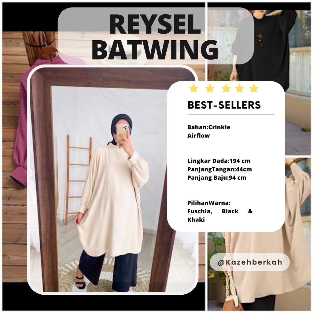 Baju Atasan Wanita Batwing Blouse Kancing Kondangan