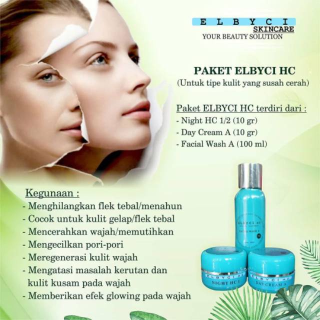 Paket HC Elbyci - untuk type kulit susah cerah - BEST SELLER -  terdaftar BPOM