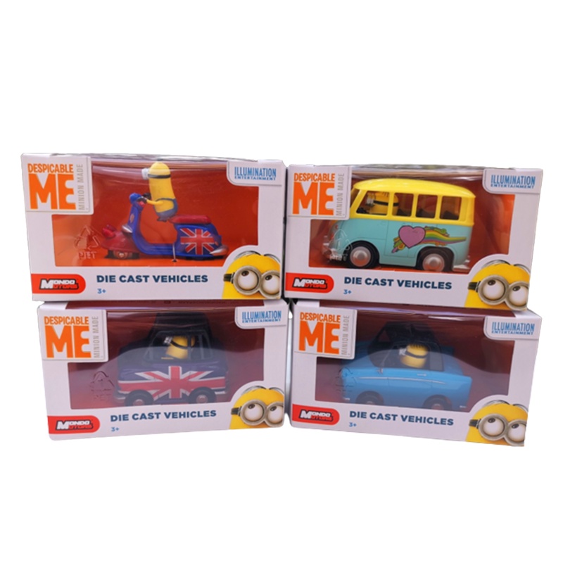 Despicable Me Minions Vehicle Alloy Car Volkswagen Bus Motorcycle Model Gifts