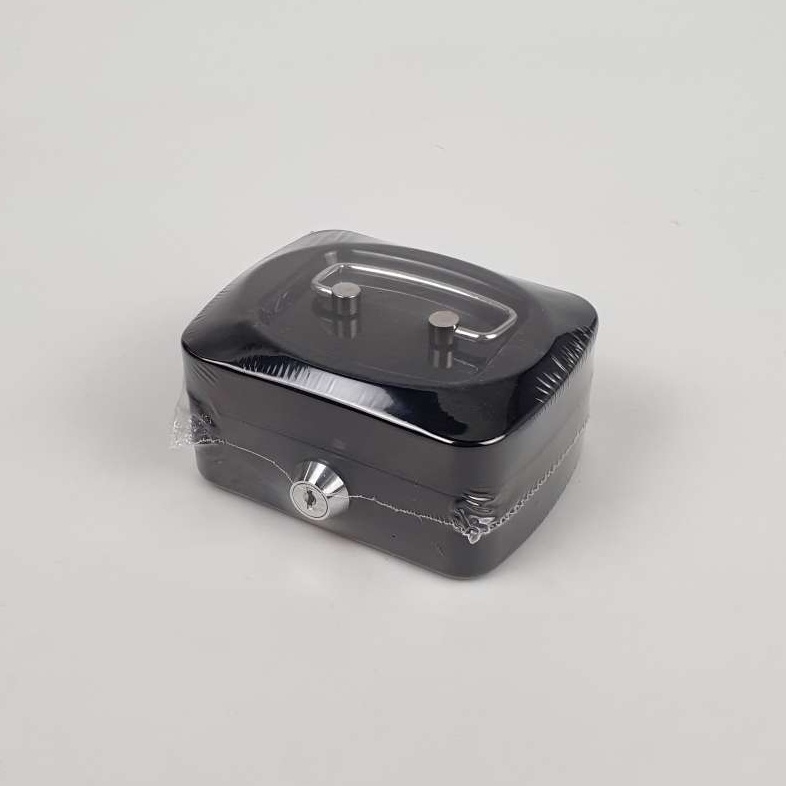 Kotak Brankas Uang Perhiasan Cash Safebox Key Lock 12.5x9.5x6cm - JJZS66 - Black