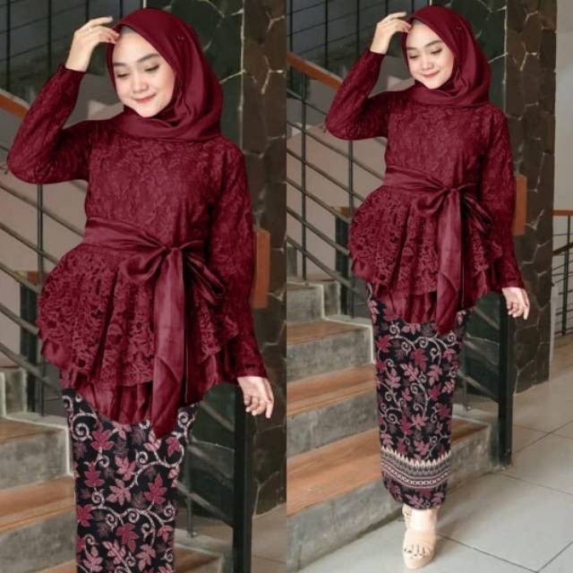 COD ✔ SET KINANTI BATIK 2IN1 / SETELAN BRUKAT WANITA MUSLIM / PAKAIAN WANITA / SET KEBAYA BRUKAT