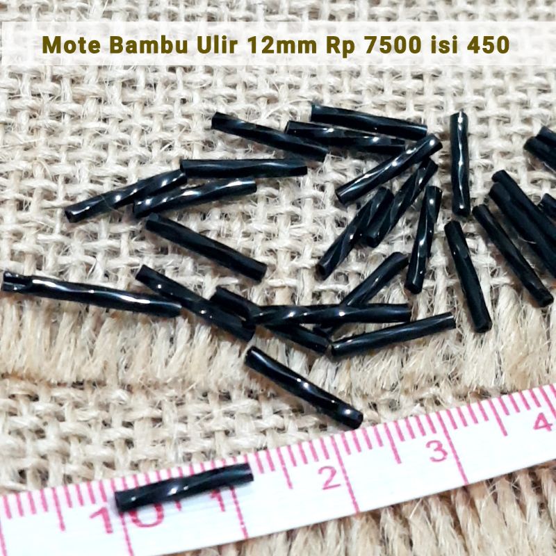 Mote Manik Bambu Ulir isi 450 biji bahan Aksesoris