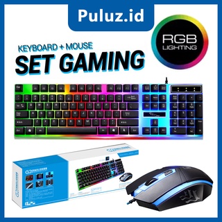 Puluz Keyboard Gaming RGB+Mouse RGB Paket USB Keyboard Mechanical PC