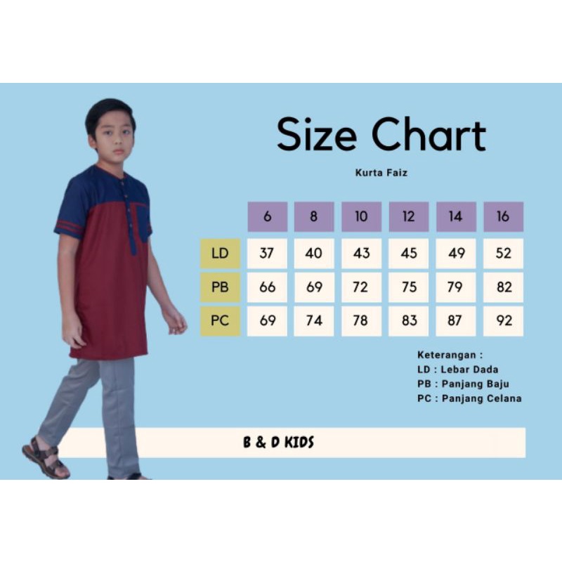 Koko Faiz by : B&amp;D || Kurta Anak &amp;Remaja Setelan Baju Kurta Anak Laki - Laki 6 -16 Tahun Bahan Katun Toyobo RoyalMix