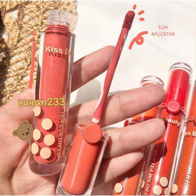 PROMO PER6PCS!!!LIP GLOSS MILK TEA KISS BEAUTY 70075/70082