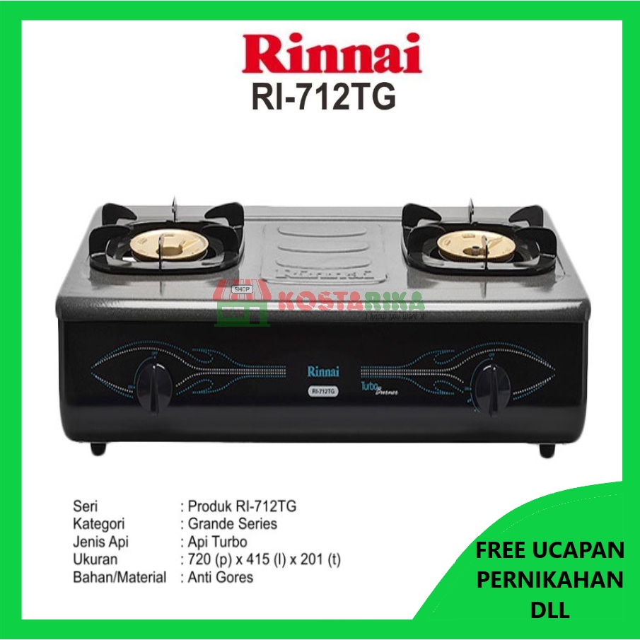 Jual Khusus Go Send Kompor Rinnai Ri 712tg Kompor Gas 2 Tungku Kompor Gas Rinnai Indonesia Shopee Indonesia