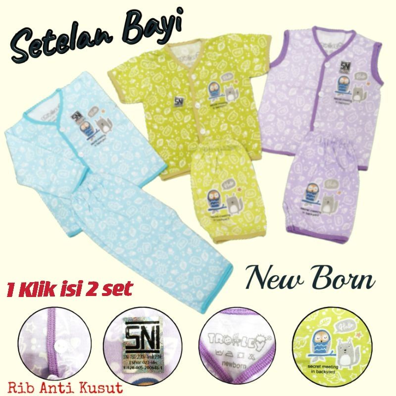 3Pcs baju bayi 0-3m NASUKA katun halus SNI Baju bayi Newborn Premium Pakaian Bayi Baru Lahir