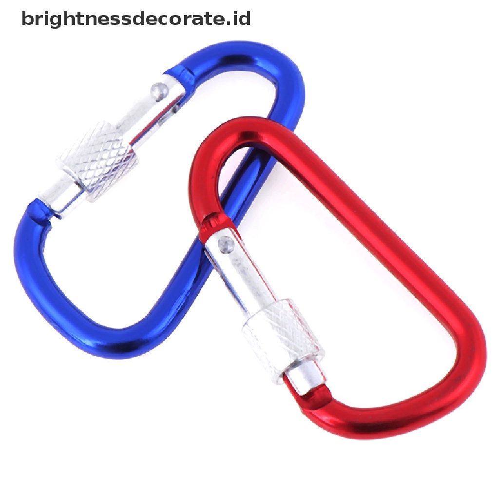 2 Pcs Carabiner Bentuk D Bahan Aluminum Untuk Gantungan Kunci