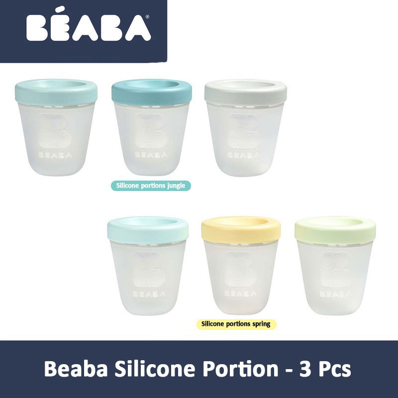 Beaba Silicone Portion Set 3 Pcs Tempat MPASI - Jungle / Spring