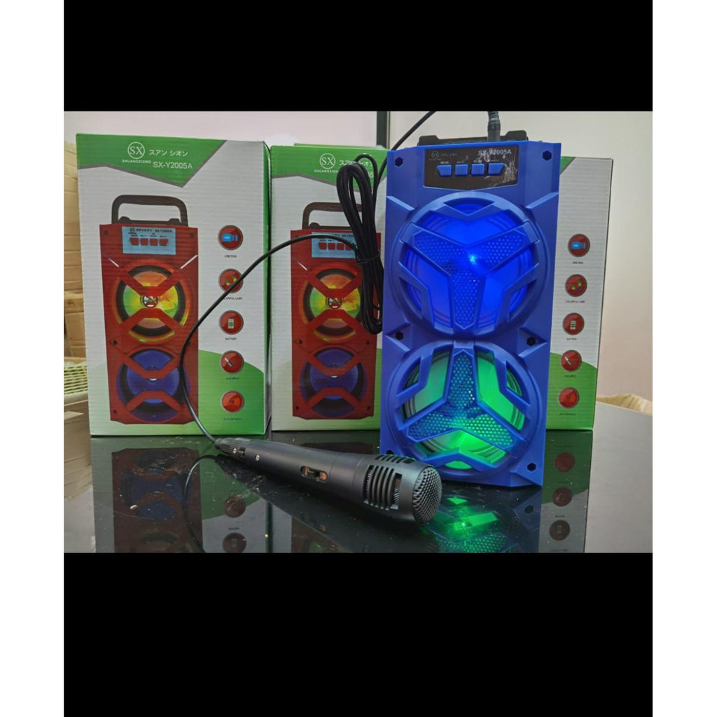 Speaker Bluetooth SX-Y2006A // Speaker Bluetooth Portable Bonus Mic/2 bas