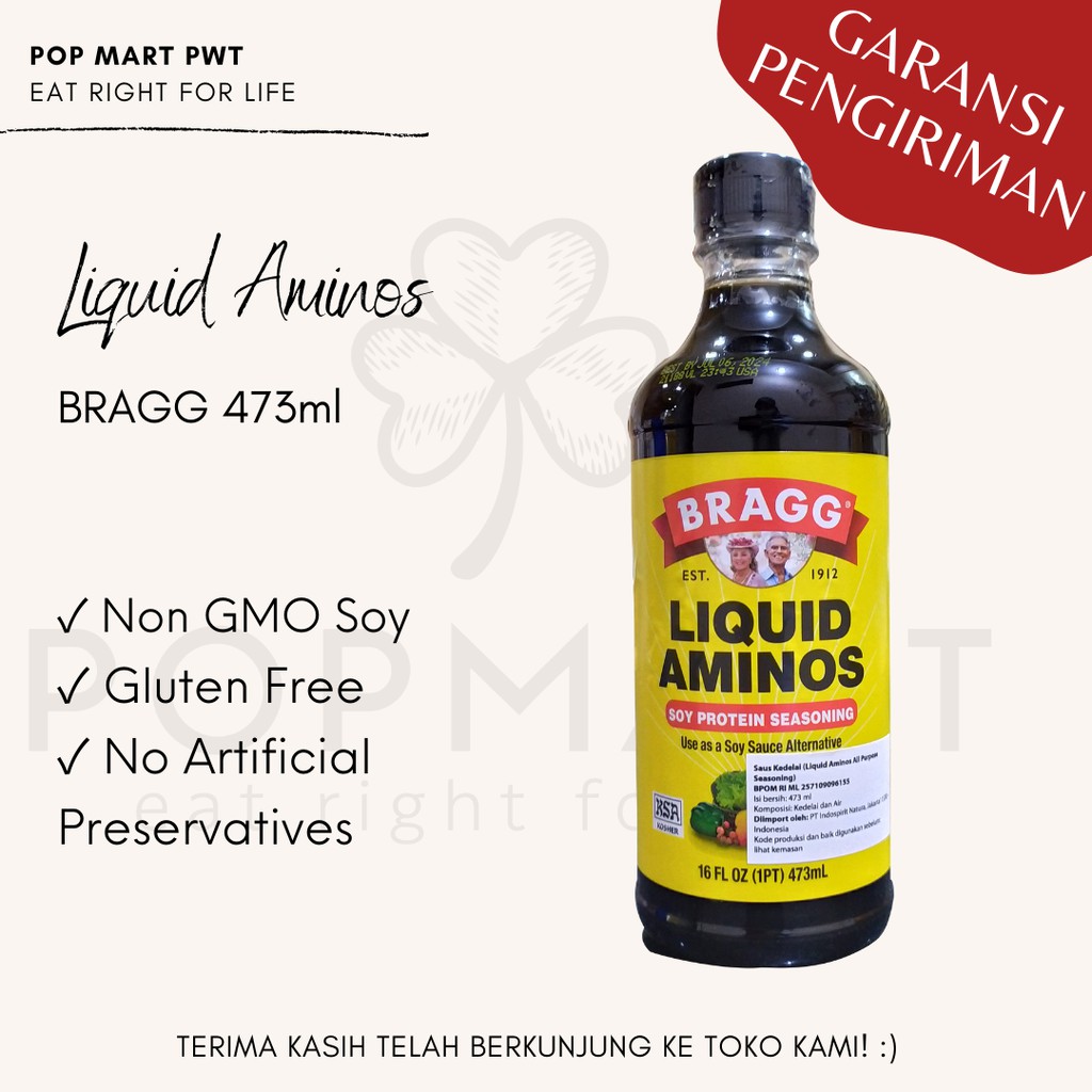 

Liquid Aminos BRAGG 473ml / Kecap Asin Aminos Non GMO